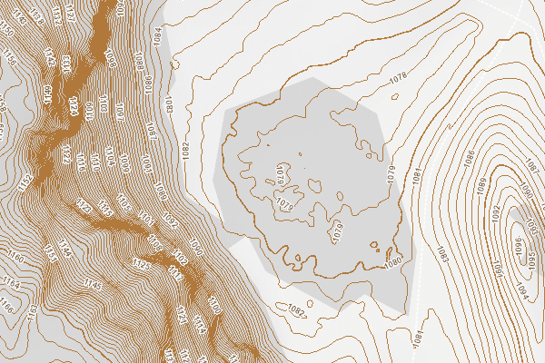 LiDAR: MNT-MO (courbes de niveau 1m)