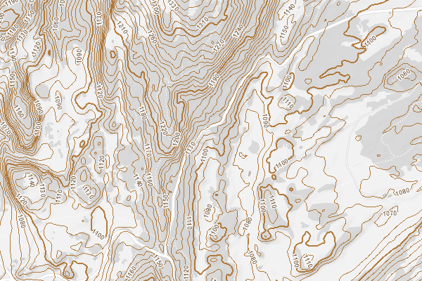 LiDAR: MNT-MO (courbes de niveau généralisées)