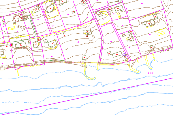 Cadastre - Extrait simplifié et courbes de niveau