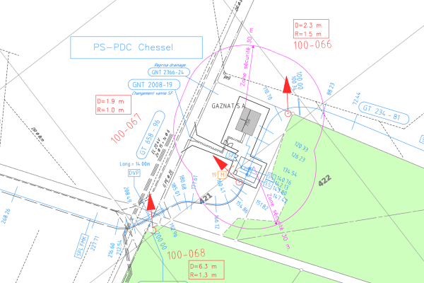 Gazoduc haute pression - sociétés Gaznat et Unigaz