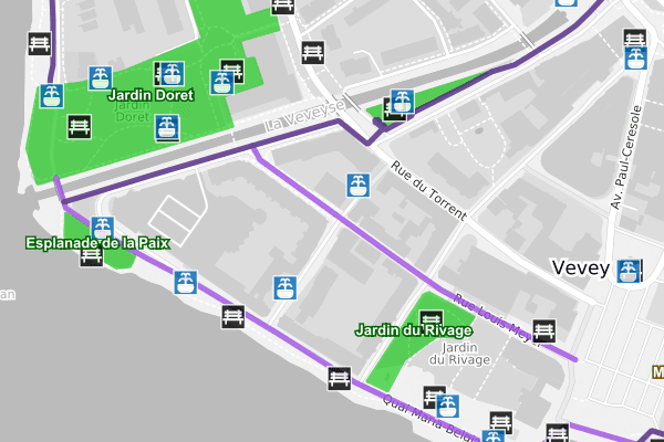 Carte des zones et chemins de fraîcheur