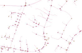 Réseau du gaz géoschématique pour les communes